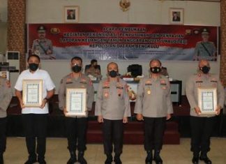 Berprestasi, 5 Satker Dapat Penghargaan dari Kapolda Bengkulu