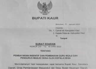 Insentif Guru Ngaji dan Pengurus Masjid Jadi Beban Dana Desa