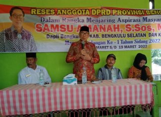 Waka I DPRD Provinsi Bengkulu Samsu Amana: Dalam Rangka Menjaring Aspirasi Masyarakat