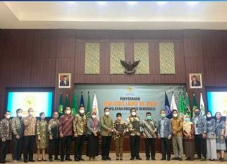 Ketua DPRD Bersama Bupati BU terima LHP atas LKPD TA 2021 Predikat WTP dari BPK RI Perwakilan Provinsi Bengkulu
