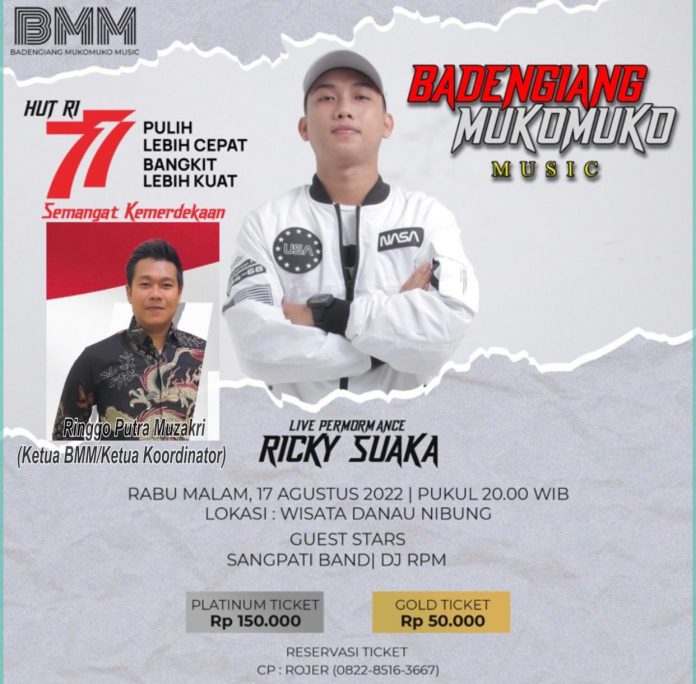 Banner Kegiatan Wisata Danau Nibung yang akan dimeriahkan Ricku Suaka