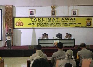 Kapolda Bengkulu Buka Taklimat Awal Wasrik Itwasum Polri Aspek Pelaksanaan dan Pengendalian
