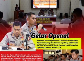 Awal Menjabat, Kapolres Kepahiang Gelar Operasi Bulanan Kapolres Kepahiang Pimpin Gelar Operasi Bulanan