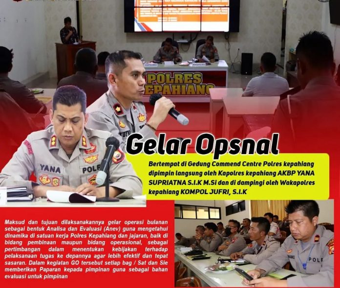 Kapolres Kepahiang Pimpin Gelar Operasi Bulanan