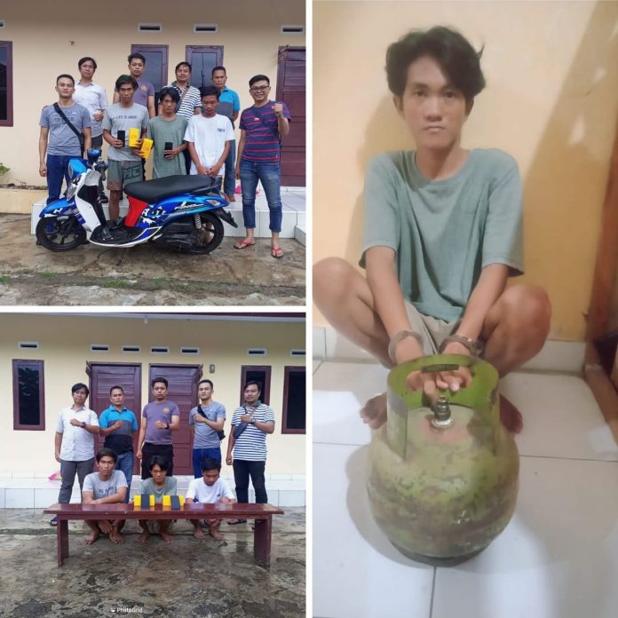 Tampak Pemuda bersama Barang Bukti Curian Diamankan Team Opsnal Muara Bangkahulu