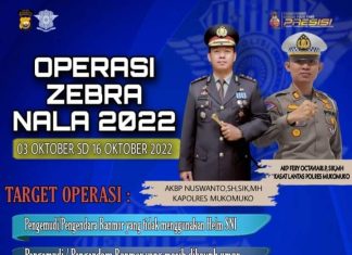 Siap-siap, Polres Mukomuko Segera Gelar Operasi Zebra Nala 2022