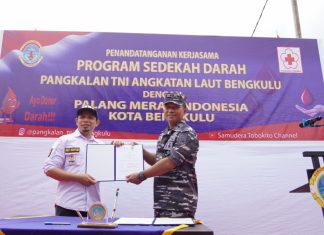 Sukseskan Sedekah Darah, PMI Kota Bengkulu – Lanal Teken Kerja Sama
