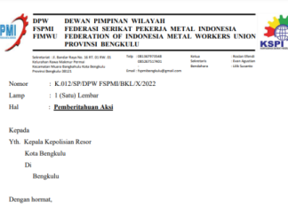 FSPMI Akan Gelar Unjuk Rasa di Kantor Gubernur Bengkulu, Tuntut Kenaikan Upah 13%