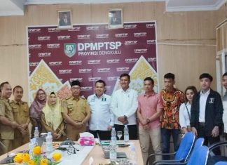 HIPMI Lakukan Penilaian Kinerja DPMPTSP Provinsi Bengkulu