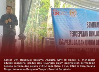 Melek Keuangan, OJK Bengkulu Lakukan Sosialisasi Literasi Keuangan