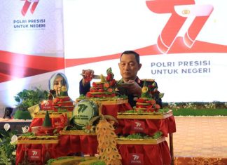 Syukuran Hari Bhayangkara Ke-77, Polda Bengkulu Potong Tumpeng