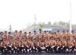 Kwartir Cabang 0704 Gelar Upacara Peringatan Hari Pramuka ke-62 di Kota Merah putih