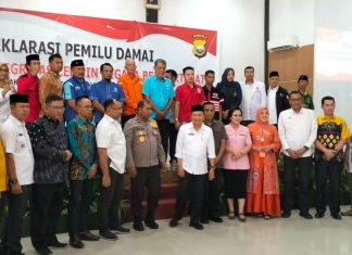 Polda Bengkulu Deklarasi Pemilu 2024 Damai Bersama Parpol dan Caleg DPD