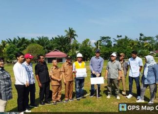 Titil Nol Pembangunan Stadion Mini di Lapangan Sepakbola Desa Bukit Peninjauan II