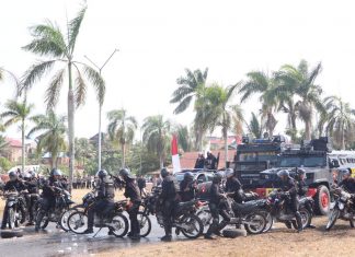 Jelang Pengamanan Pemilu, Polda Bengkulu Gelar Simulasi Sispam Kota