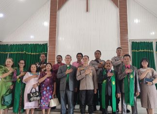 Minggu Kasih, Kapolsek Lubuk Pinang Pastikan Kamtibmas Gereja
