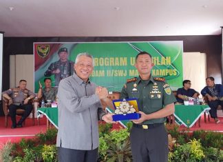 Unras Terima Program Unggulan Kodam II/Sriwijaya Masuk Kampus