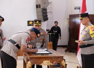 Serah Terima Jabatan 3 PJU dan 3 Kapolres Oleh Kapolda Bengkulu