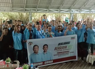 Deklarasi Dukung Paslon 02, Relawan Bergerak 1902 Gunakan Strategi Politik Gembira