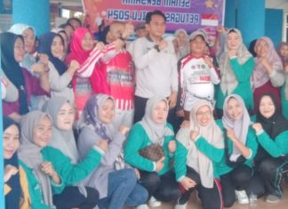 Asisten II Senam Bersama Petugas Pemilu Kecamatan Sungai Serut