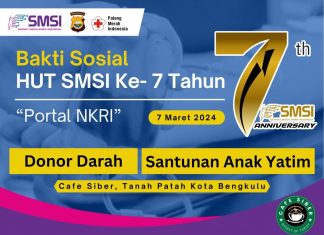 SMSI Gelar Baksos Donor Darah Serentak Se-Indonesia Peringati HUT Ke-7