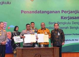 Penandatanganan Kerja Sama Bank Bengkulu – Polda terkait Jasa Layanan Perbankan