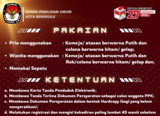 Bener Pengumuman Perlengkapan Tes PPK KPU Kota