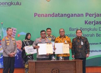 Penandatanganan Kerja Sama Bank Bengkulu – Polda terkait Jasa Layanan Perbankan