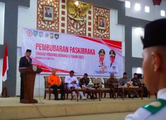 Pimpin Pembubaran Paskibraka Provinsi Bengkulu 2023, Sekda Isnan Pesankan Ini