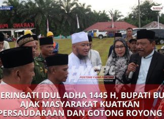 Peringati Idul Adha 1445 H, Bupati BU Ajak Masyarakat Kuatkan Persaudaraan dan Gotong Royong
