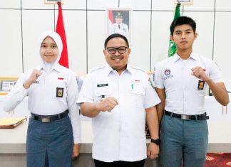 Pamit ke Pj Walikota, Dua Paskibraka Nasional Asal Kota Bengkulu Dapat Dukungan Moril dan Materil