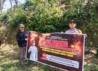 Antisipasi Karhutla, Bhabinkamtibmas Polsek Rimbo Pengadang Sosialisasi di Desa Talang Donok