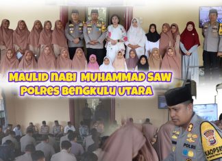 Polres BU Gelar Maulid Nabi Muhammad SAW di Masjid Baiturrohim Mapolres Bengkulu Utara