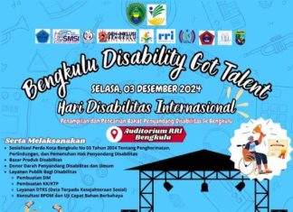 Peringatan HDI, Dinsos akan Gelar Bengkulu Disability Got Talent