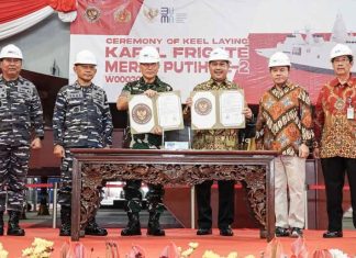 Kemhan dan PT PAL Indonesia Luncurkan Pembangunan Kapal Fregat Merah Putih ke-2