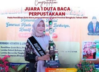 Kadis DPK Bengkulu Beri Apresiasi Duta Baca Perpustakaan 2024