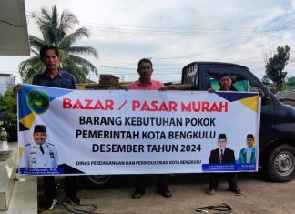 Besok Bazar Sembako Murah Pemkot Bengkulu Dimulai