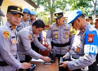 Polres Lebong Gelar Pemeriksaan Senpi Dinas untuk Tingkatkan Disiplin Personel