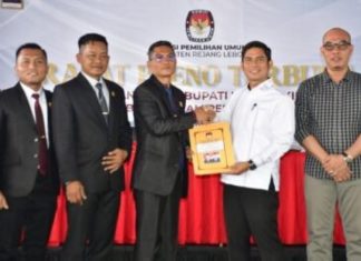 KPU Rejang Lebong Tetapkan M. Fikri dan Hendri Praja Sebagai Bupati dan Wakil Bupati Terpilih 2025-2030