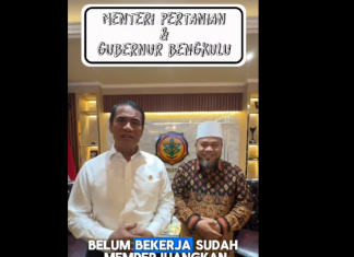 Gubernur Terpilih Helmi Hasan Raih Anggaran Rp128 Miliar dari Kementan untuk Bengkulu
