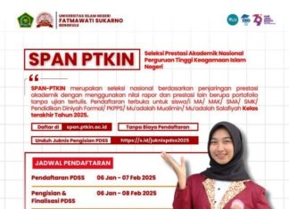 UIN Fatmawati Sukarno Bengkulu Buka Penerimaan Mahasiswa Baru Jalur SPAN-PTKIN 2025
