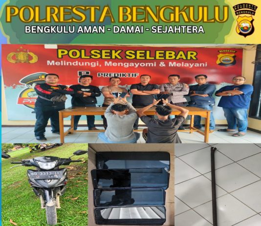 Pencurian 42 Unit Handphone di MAN 2 Kota Bengkulu, Dua Pelaku Diamankan Polisi