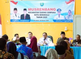 Penjabat Walikota Bengkulu Arif Gunadi Buka Musrenbang Kecamatan Gading Cempaka