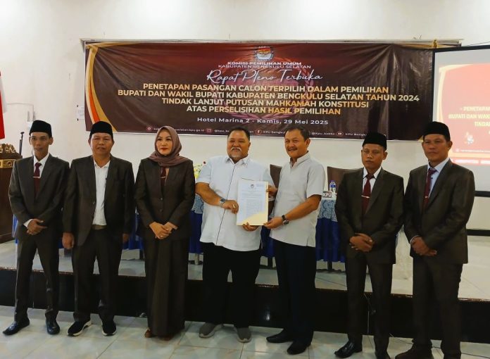 KPU Tetapkan Bupati Bengkulu Selatan