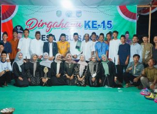 Pj. Sekda Hadiri Istighosah dan Pemotongan Tumpeng HUT ke-15 Desa Abu Sakim