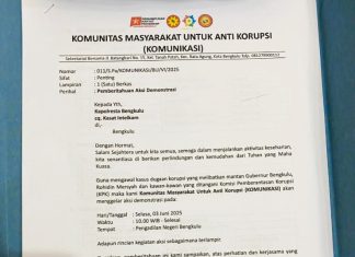 Hari Ini! KOMUNIKASI Akan Gelar Aksi Unjuk Rasa di Depan PN Bengkulu Kawal Kasus Dugaan Korupsi