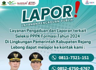 Pemkab Rejang Lebong Buka Layanan Aduan Dugaan Kecurangan Seleksi PPPK 2024
