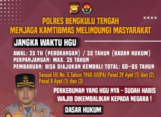Polres Bengkulu Tengah Sosialisasikan Aturan HGU, Ingatkan Tanah Harus Dikembalikan ke Negara