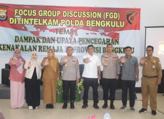 Polda Bengkulu Gelar Sosialisasi Perlindungan Anak dan Edukasi Pencegahan Kenakalan Remaja