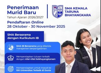 SMA Kemala Taruna Bhayangkara Buka Penerimaan Murid Baru Tahun Ajaran 2026/2027, Pendaftaran Gratis hingga 30 November 2025
